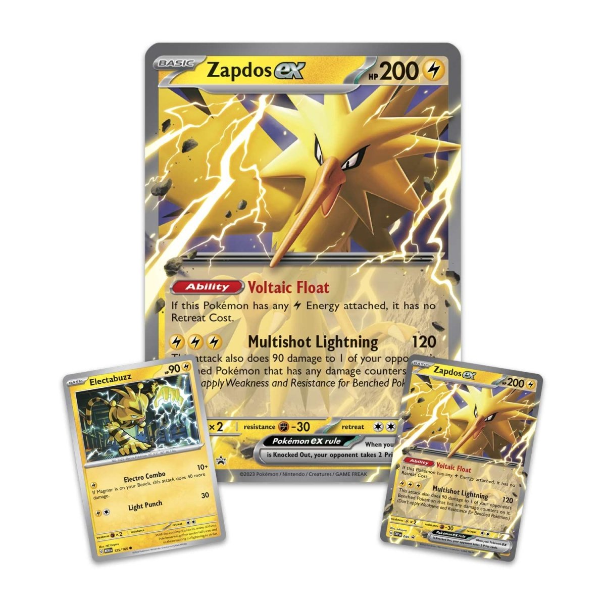 Pokémon TCG Scarlet & Violet 151 Zapdos ex Collection – Promo Zapdos ex + Electabuzz foil + 4 Sobres