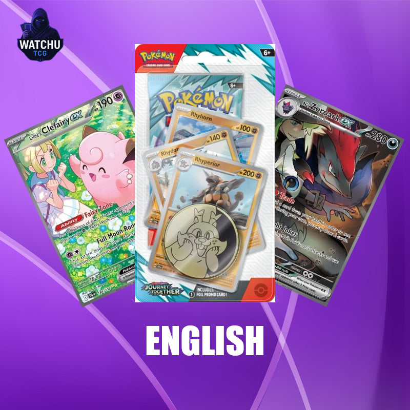 Pokémon Journey Together Checklane Blister Rhyperior | 1 Sobre Oficial + Carta Promo + Moneda Pokémon TCG