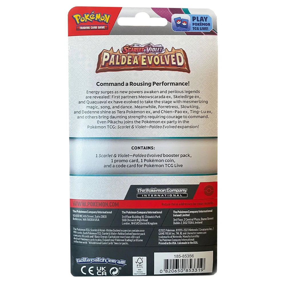 Pokémon PAL Paldea Evolved Smoliv 1-Pack Blister – Promo, Sobre y Moneda (Inglés)