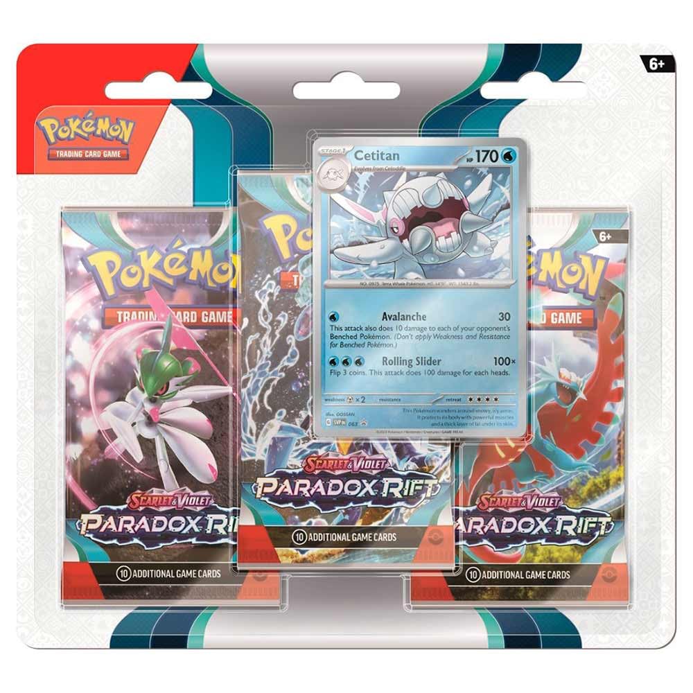 Pokémon PAR Paradox Rift Cetitan 3-Pack Blister – Promo y 3 Sobres (Inglés)