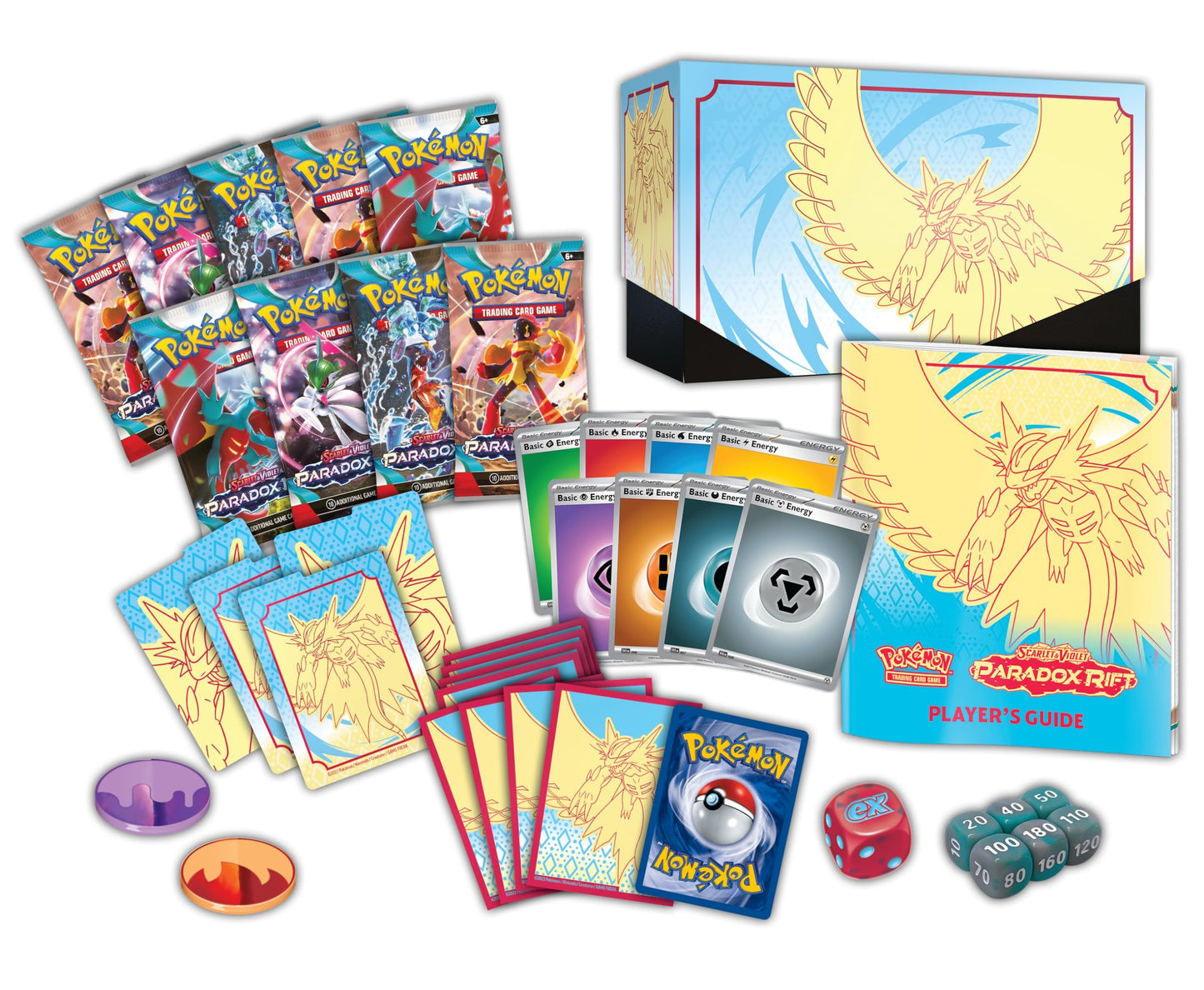 Pokémon PAR Paradox Rift Roaring Moon Elite Trainer Box – Promo, Sobres y Accesorios (Inglés)