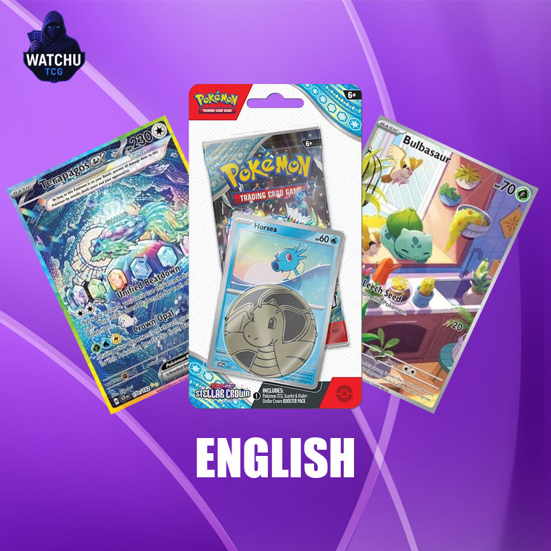 Pokémon Scarlet & Violet Stellar Crown Checklane Blister Horsea | Carta Promo Holo + Sobre Sellado + Moneda