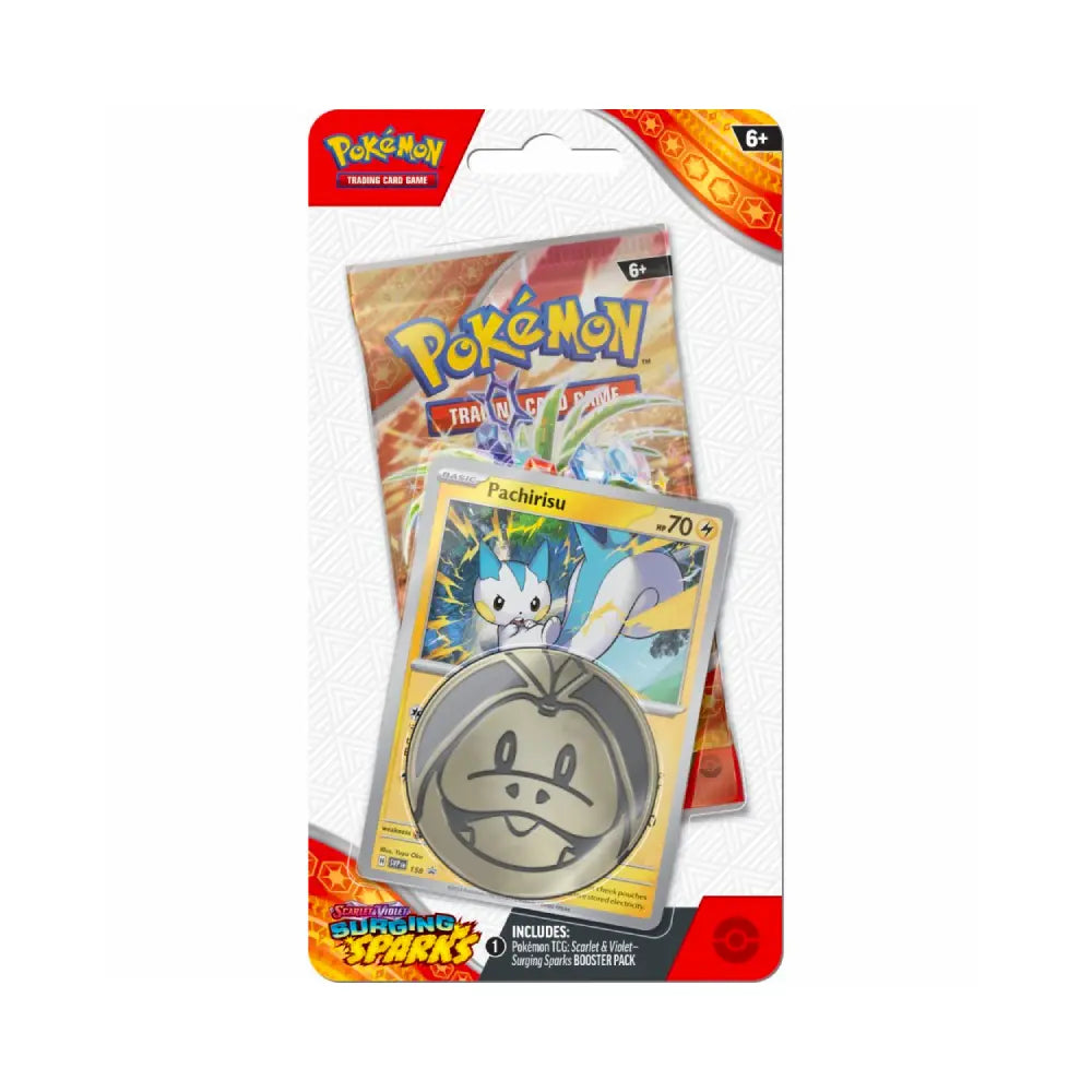 Pokémon SSP Surging Sparks Pachirisu 1-Pack Blister – Carta Promo + Moneda (Inglés)