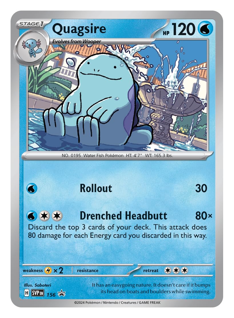 Pokémon TCG 3-Pack Blister Scarlet & Violet Surging Sparks con Carta Promo Quagsire Black Star y 3 Sobres Coleccionables