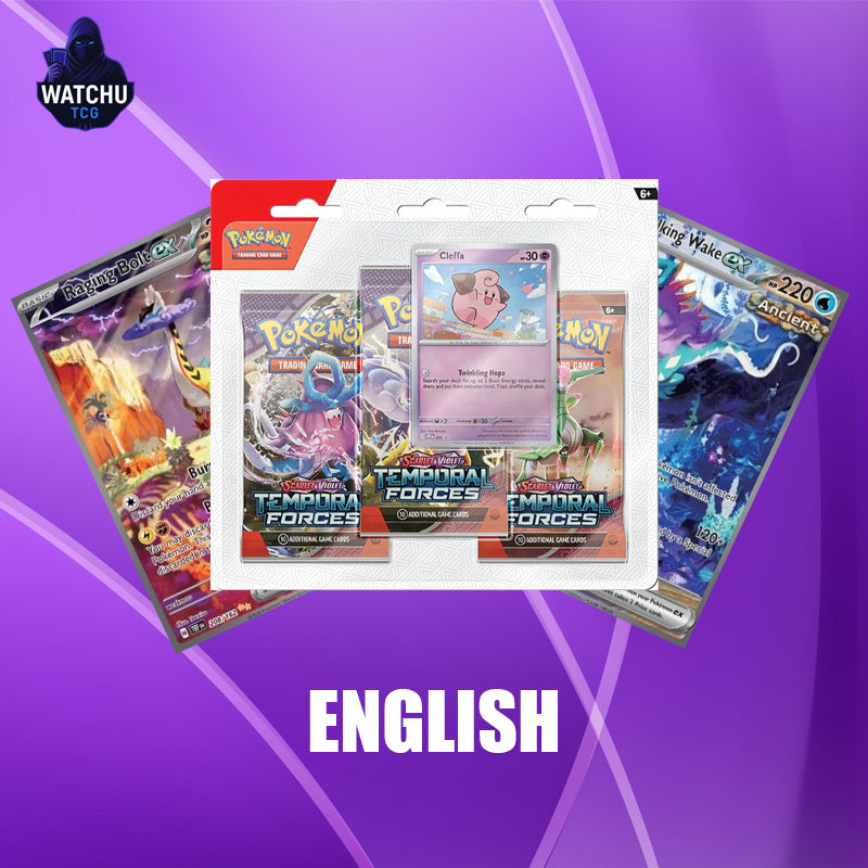 Pokémon Temporal Forces Blister 3 Sobres con Carta Promo Cleffa | Pack Especial Oficial Scarlet & Violet TCG