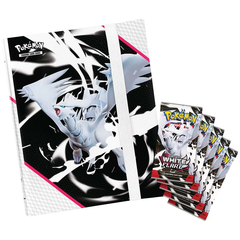 Colección White Flare Binder Pokémon TCG en Inglés - Álbum Exclusivo + 5 Sobres de Expansión
