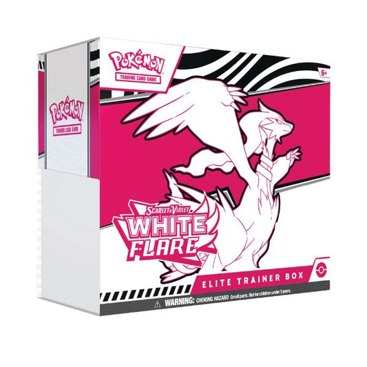 Caja Elite Trainer Box White Flare Pokémon TCG en Inglés - Carta Promo, Fundas, Dados y Más