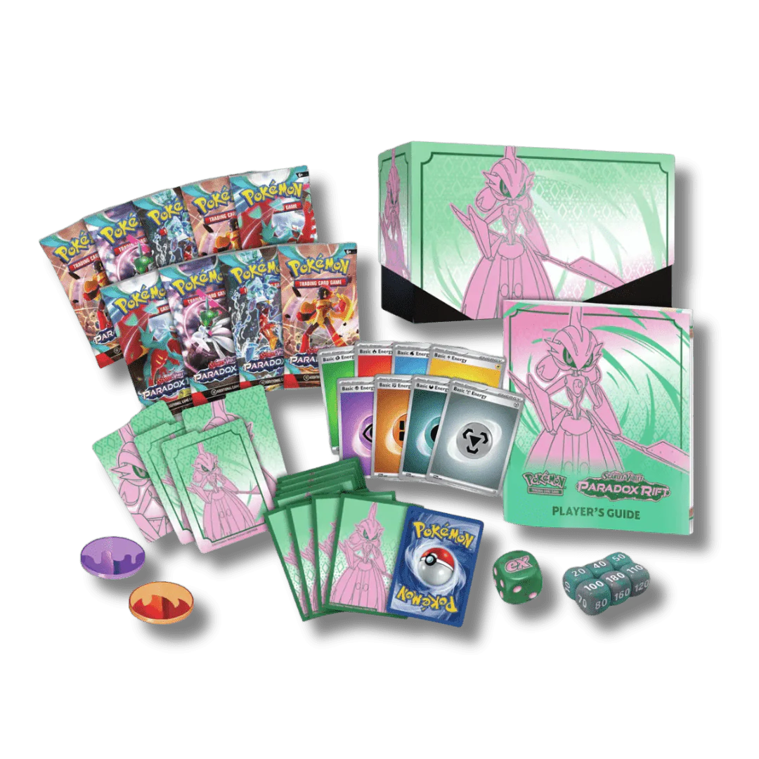 Pokémon PAR Paradox Rift Iron Valiant Elite Trainer Box – Promo, Sobres y Accesorios (Inglés)