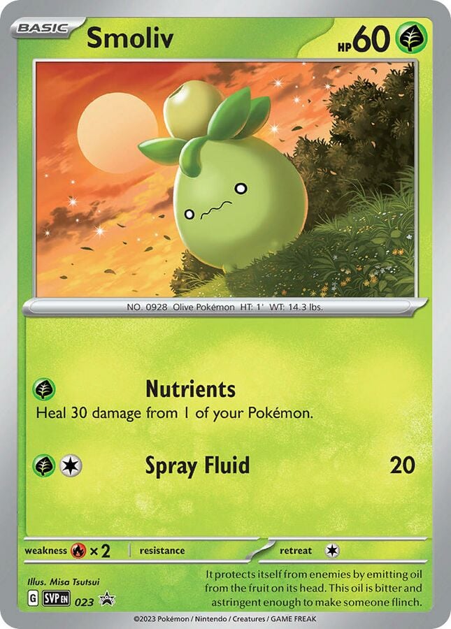 Pokémon PAL Paldea Evolved Smoliv 1-Pack Blister – Promo, Sobre y Moneda (Inglés)