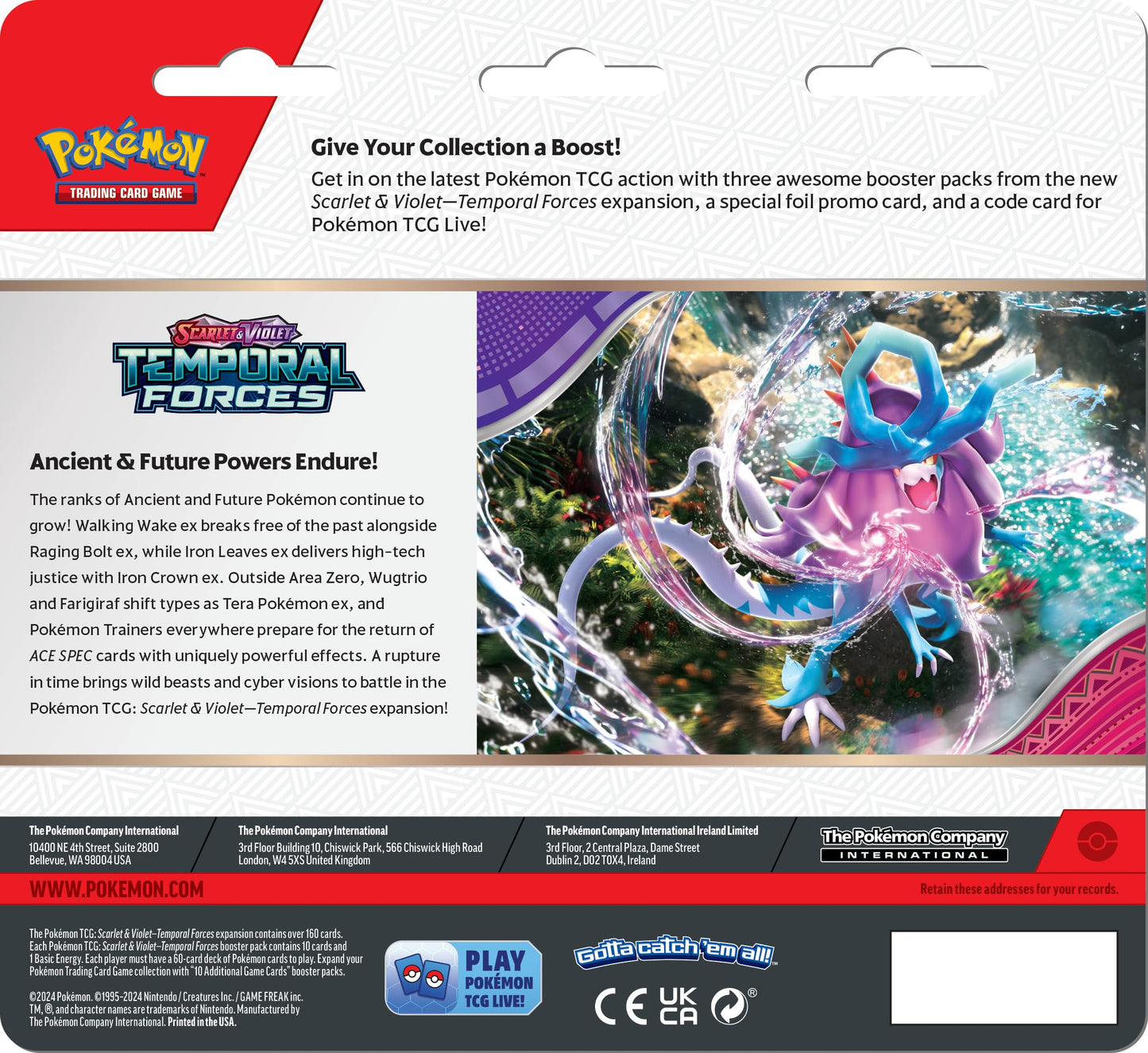 Pokémon Temporal Forces Blister 3 Sobres con Carta Promo Cleffa | Pack Especial Oficial Scarlet & Violet TCG