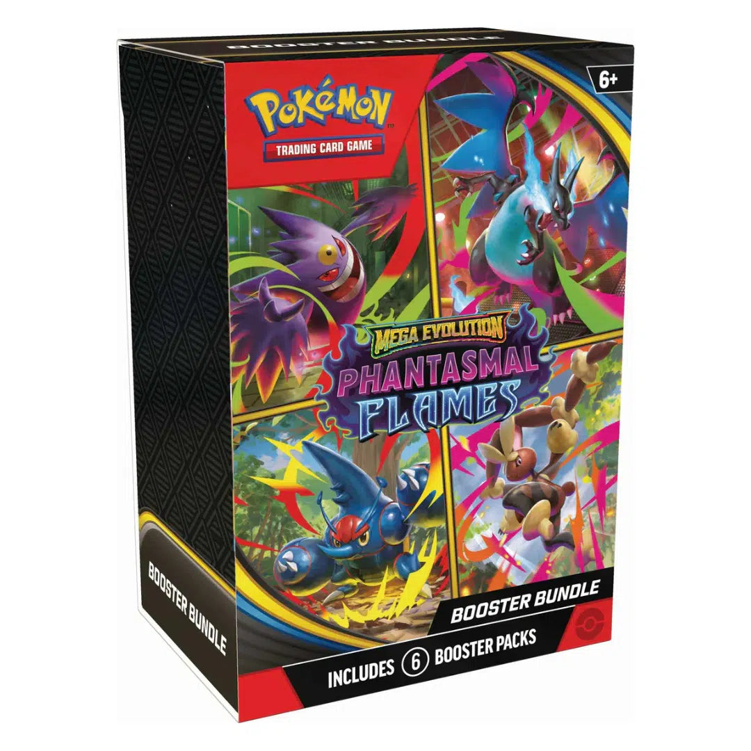 Pokémon Phantasmal Flames Booster Bundle Inglés – 6 Sobres Oficiales de la Era Mega Evolución