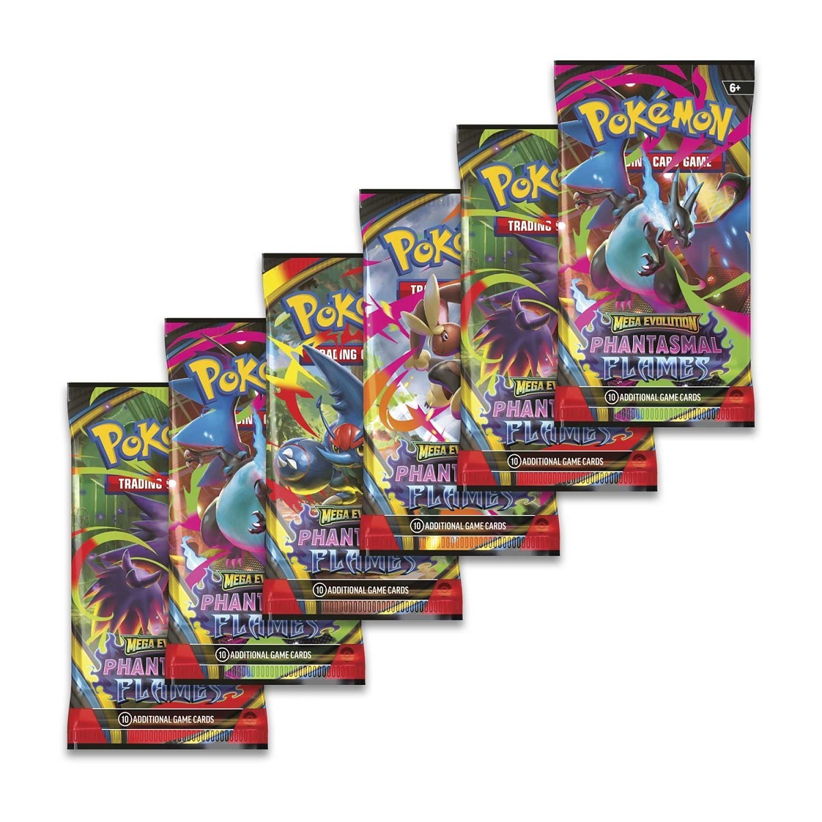Pokémon Phantasmal Flames Booster Bundle Inglés – 6 Sobres Oficiales de la Era Mega Evolución