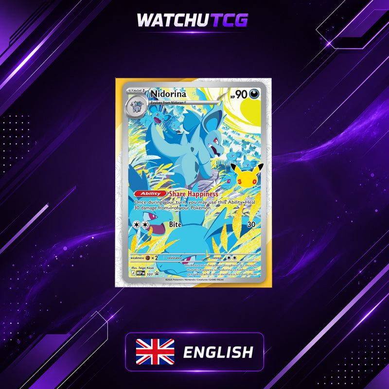 Pokémon TCG 30th Celebration Elite Trainer Box ETB Inglés – 9 Sobres + Promo Nidorina