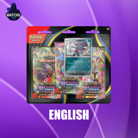 Pokémon TCG: Phantasmal Flames 3-Pack Blister – Weavile Promo (English) Sealed