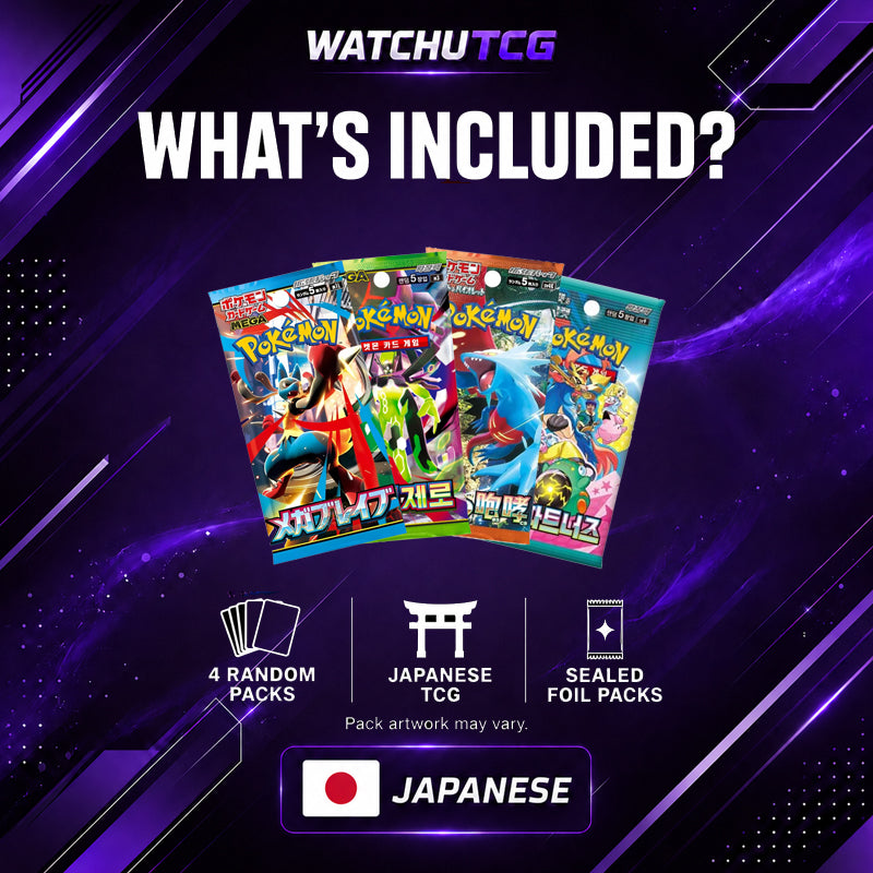 Pokémon Mystery Pack 4 Sobres – Scarlet & Violet o Mega Evolution (Japonés)
