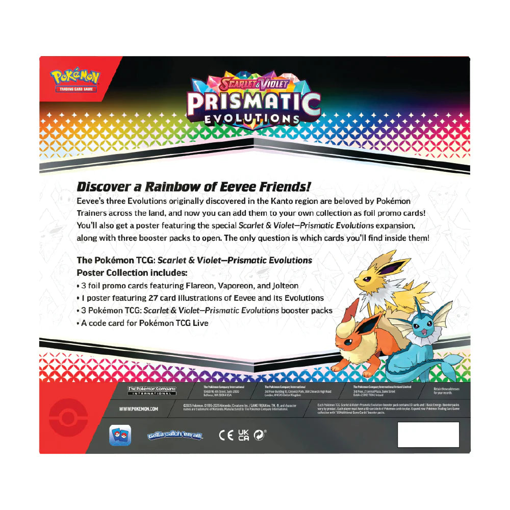 Pokémon Prismatic Evolutions Poster Collection – Set Especial con Sobres y Póster de Eeveelutions
