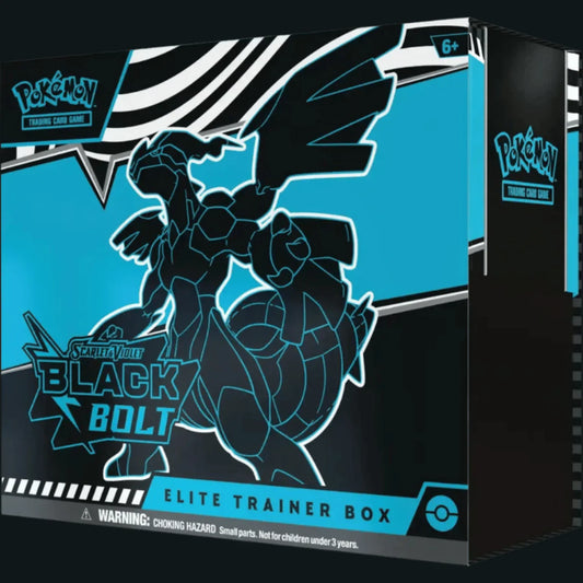 Caja Elite Trainer Box Black Bolt Pokémon TCG en Inglés - Carta Promo, Fundas, Dados y Sobres