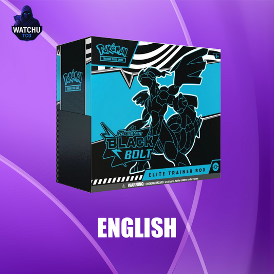 Caja Elite Trainer Box Black Bolt Pokémon TCG en Inglés - Carta Promo, Fundas, Dados y Sobres