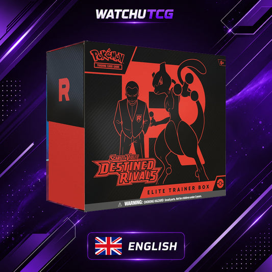 Pokémon TCG Scarlet & Violet Destined Rivals Elite Trainer Box ETB Inglés – 9 Sobres + Promo Team Rocket’s Wobbuffet