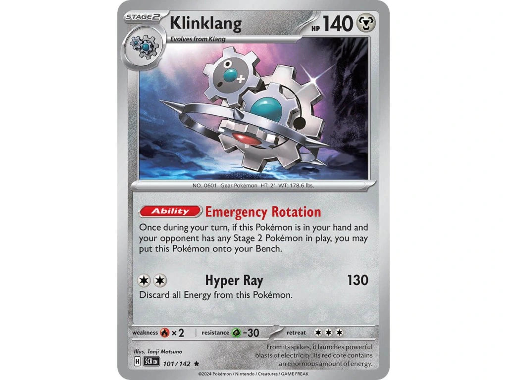 Pokémon Journey Together Checklane Blister Klinklang | 1 Sobre Oficial + Carta Promo + Moneda Pokémon TCG