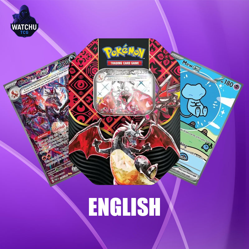 Pokémon TCG Paldean Fates Shiny Charizard ex Tin – Promo Charizard + 4 Sobres de Expansión