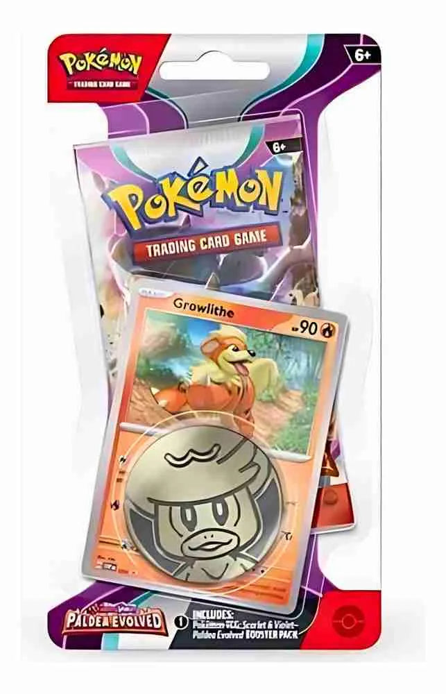 Pokémon PAL Paldea Evolved Growlithe 1-Pack Blister – Promo, Sobre y Moneda (Inglés)