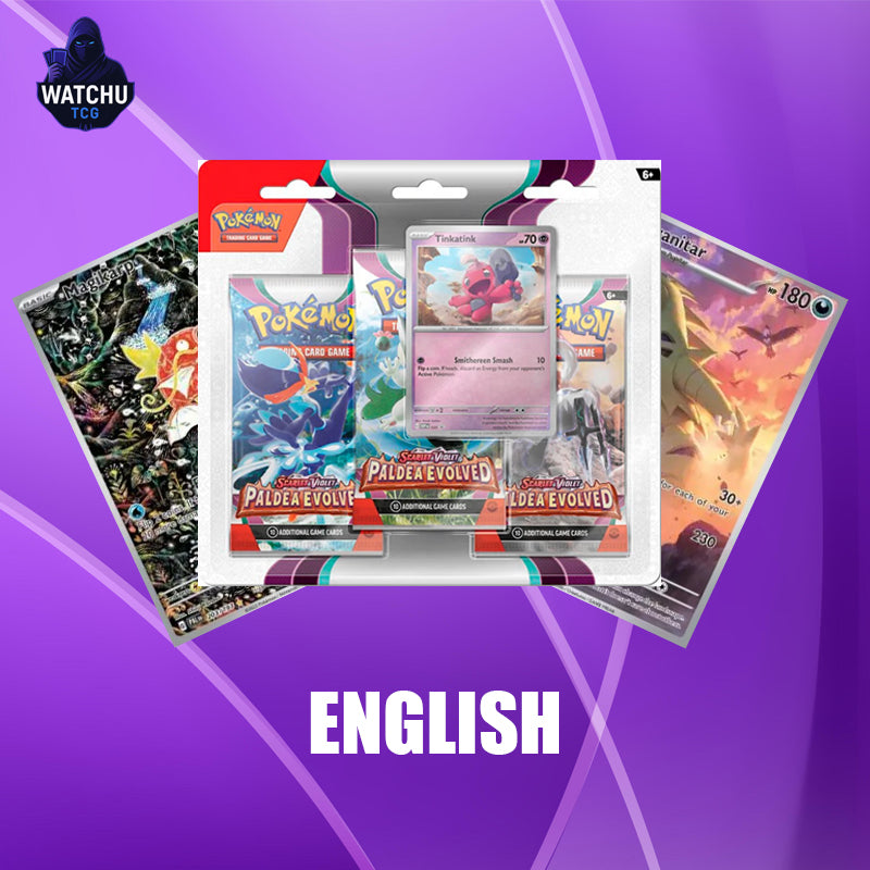 Pokémon Paldea Evolved Blister 3 Sobres con Carta Promo Tinkatink | Scarlet & Violet Pack Especial Oficial
