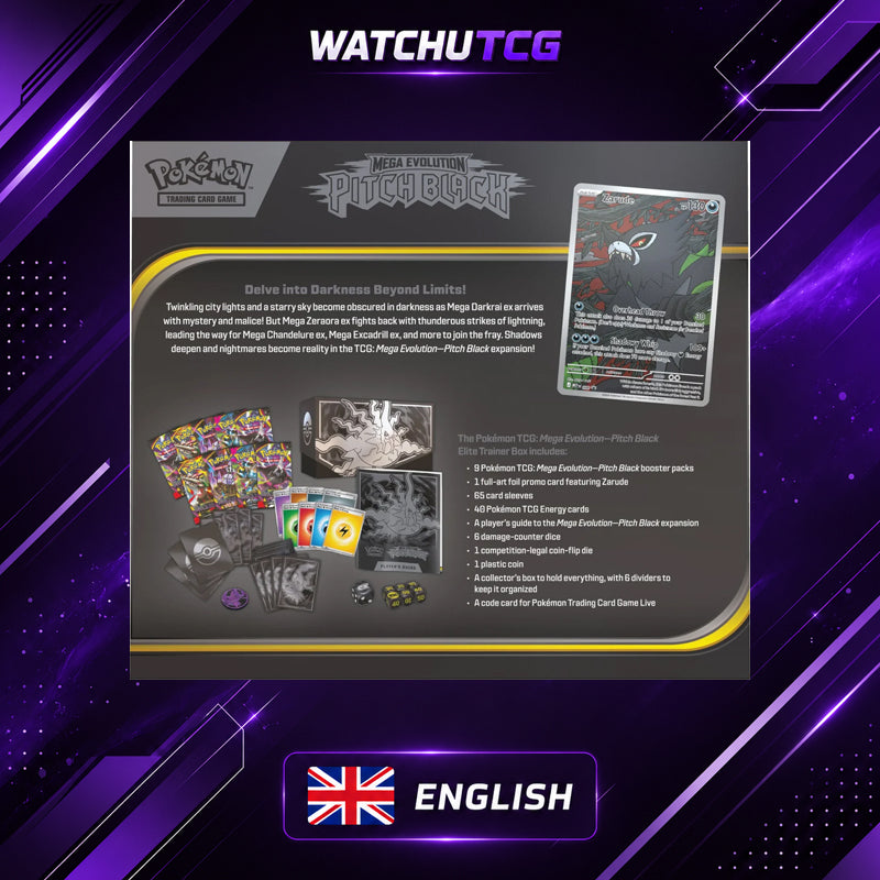 Pokémon TCG Mega Evolution Pitch Black Elite Trainer Box Inglés