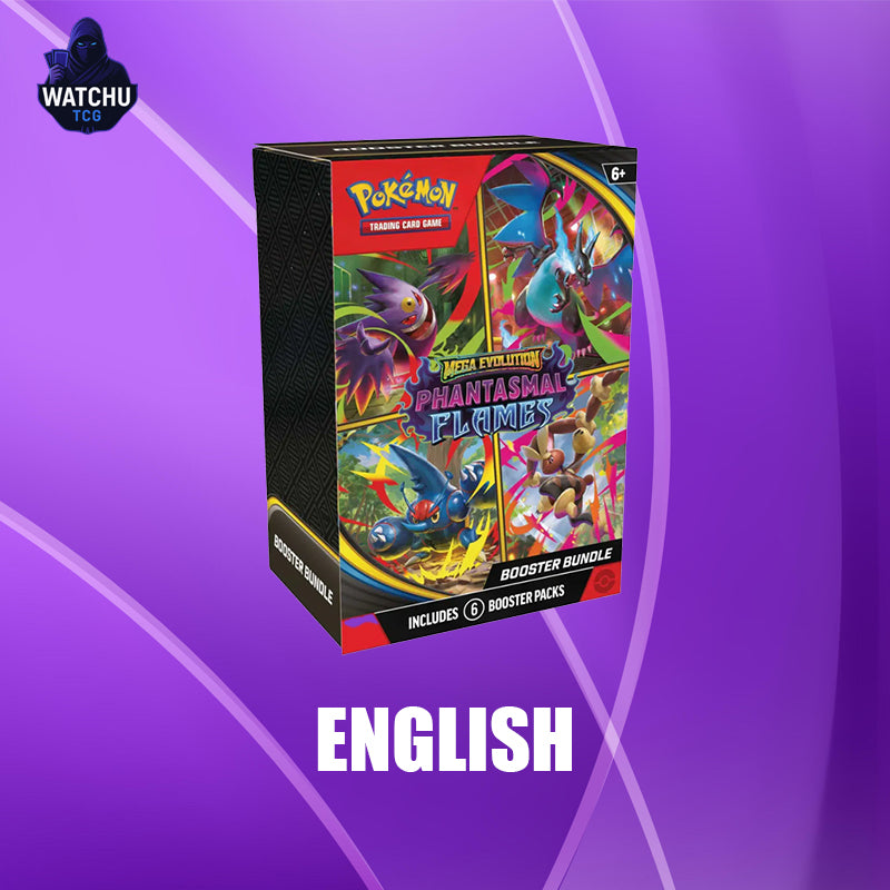 Pokémon Phantasmal Flames Booster Bundle Inglés – 6 Sobres Oficiales de la Era Mega Evolución