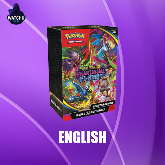 Pokémon Phantasmal Flames Booster Bundle Inglés – 6 Sobres Oficiales de la Era Mega Evolución