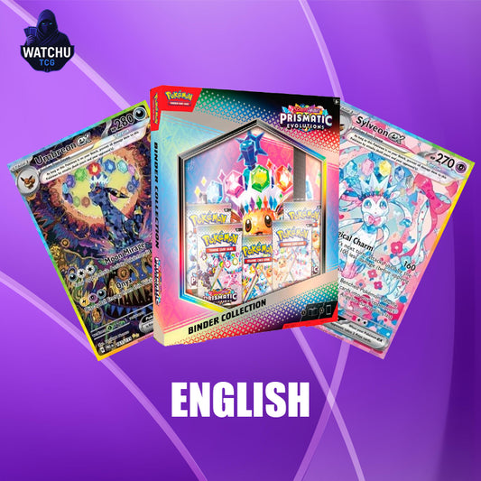 Pokémon TCG Prismatic Evolutions Binder Collection – Álbum + 5 Sobres de Expansión (en Inglés)