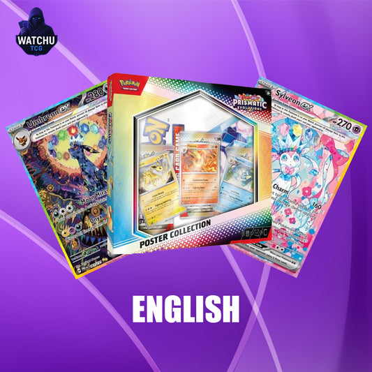 Pokémon Prismatic Evolutions Poster Collection – Set Especial con Sobres y Póster de Eeveelutions