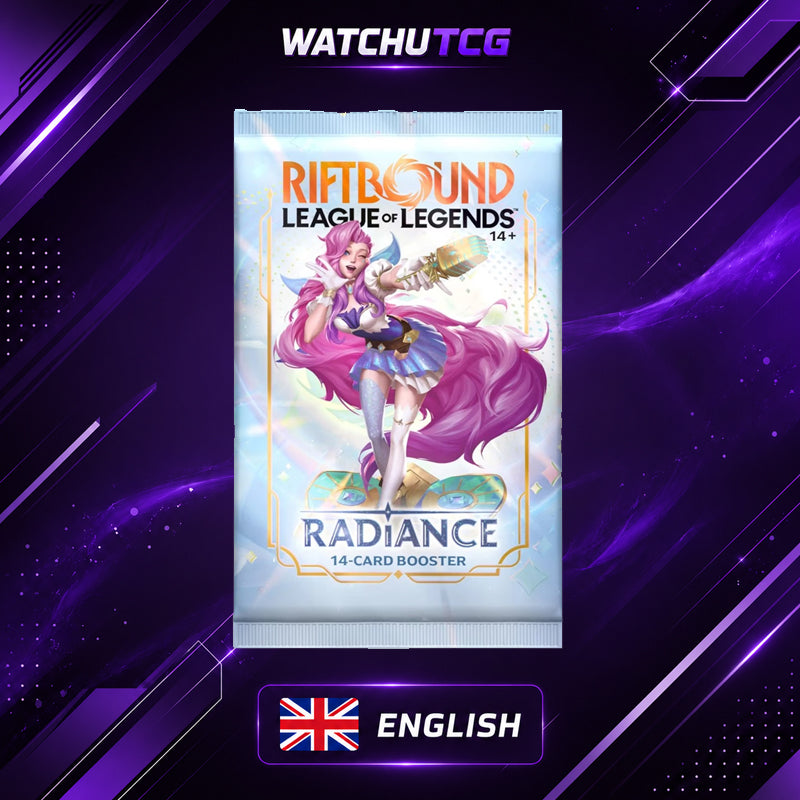 Riftbound League of Legends TCG Radiance Vault Inglés – 6 Sobres + 36 Runas + 3 Tokens Foil
