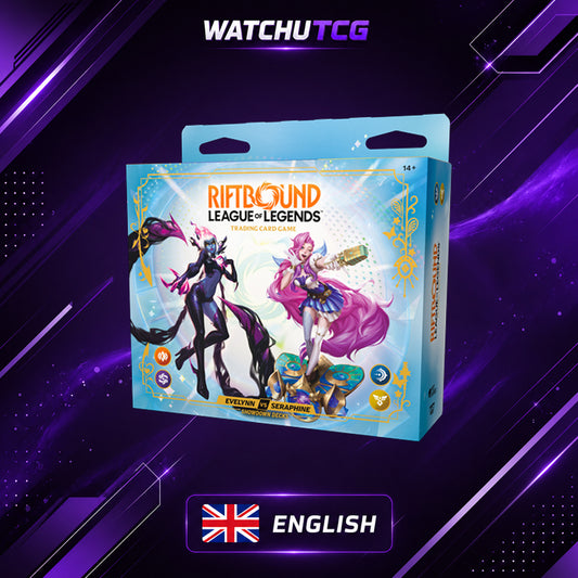 Riftbound League of Legends TCG Radiance Showdown Deck Evelynn vs Seraphine Inglés – 2 Mazos + 2 Sobres