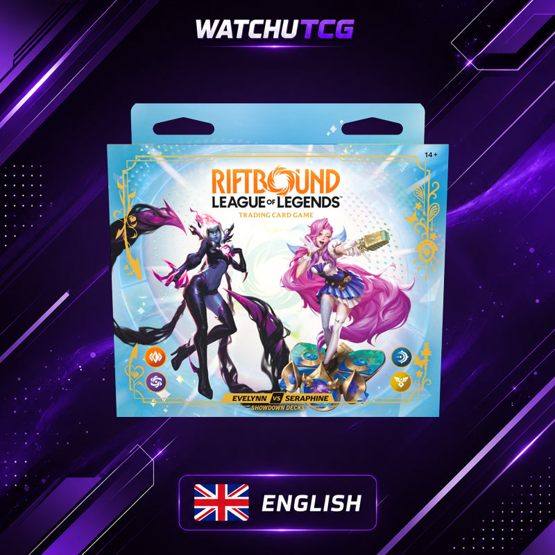 Riftbound League of Legends TCG Radiance Showdown Deck Evelynn vs Seraphine Inglés – 2 Mazos + 2 Sobres
