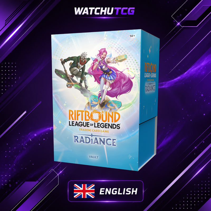 Riftbound League of Legends TCG Radiance Vault Inglés – 6 Sobres + 36 Runas + 3 Tokens Foil