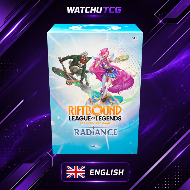 Riftbound League of Legends TCG Radiance Vault Inglés – 6 Sobres + 36 Runas + 3 Tokens Foil