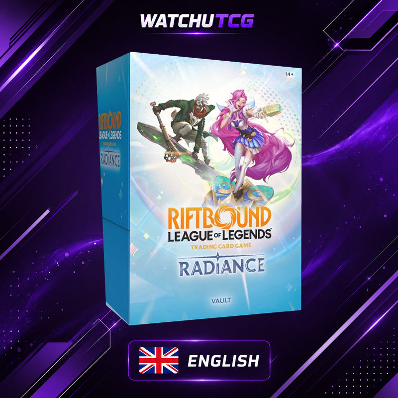 Riftbound League of Legends TCG Radiance Vault Inglés – 6 Sobres + 36 Runas + 3 Tokens Foil