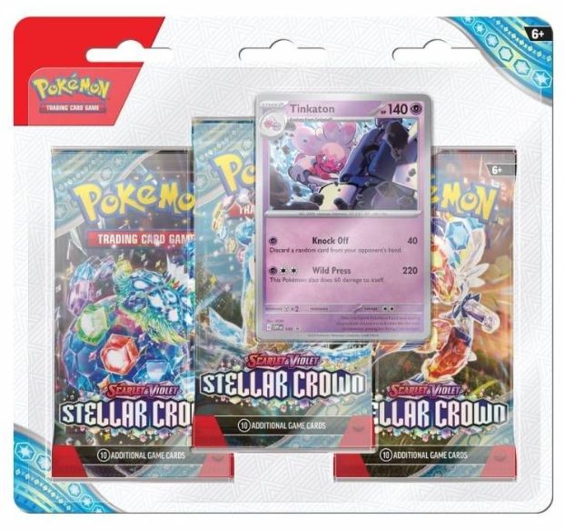 Pokémon SCR Stellar Crown Tinkaton 3-Pack Blister – Promo y 3 Sobres (Inglés)