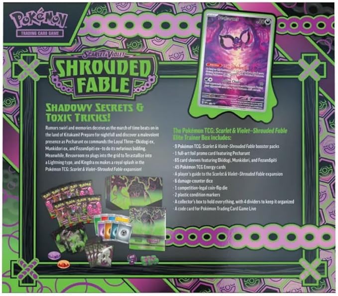 Pokémon SFA Shrouded Fable Elite Trainer Box – 9 Sobres + 65 Fundas (Inglés)
