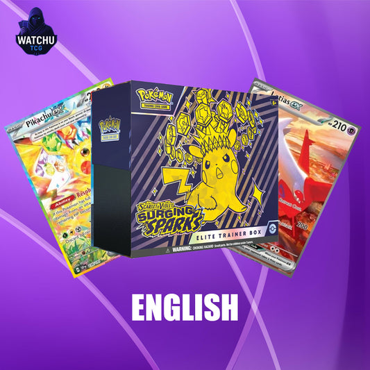 Pokémon SSP Surging Sparks Elite Trainer Box – 9 Sobres + Carta Promo (Inglés)