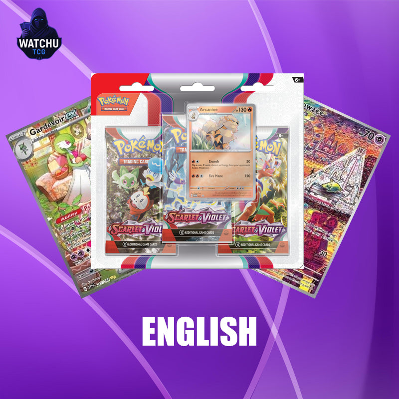 Pokémon Scarlet & Violet Blister 3 Sobres con Carta Promo Arcanine | Pack Especial Oficial de Colección Pokémon TCG