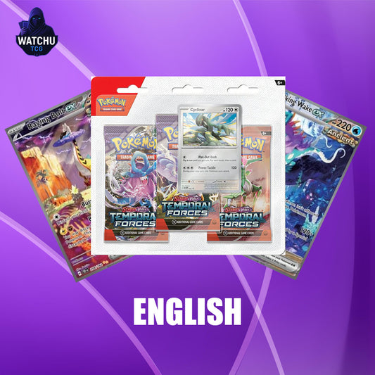Pokémon Temporal Forces Blister 3 Sobres con Carta Promo Cyclizar | Pack Especial Oficial Scarlet & Violet TCG