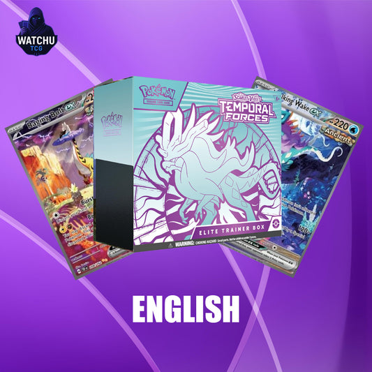 Caja Elite Trainer Box TEF Temporal Forces Walking Wake Pokémon TCG en Inglés - Cartas, Fundas, Dados y Más