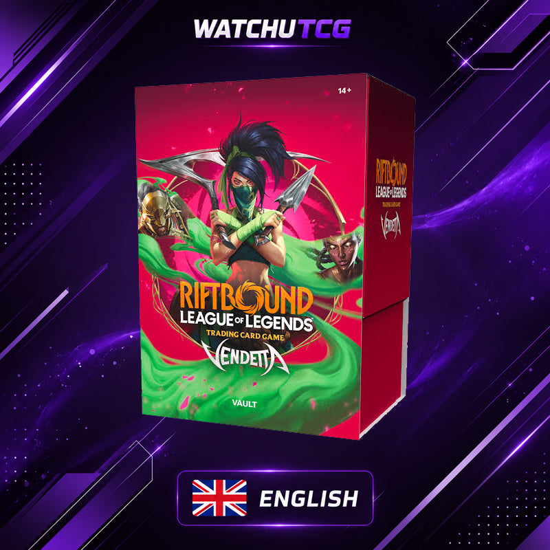 Riftbound League of Legends TCG Vendetta Vault Inglés – 6 Sobres + 36 Runas + Tokens