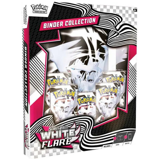 Colección White Flare Binder Pokémon TCG en Inglés - Álbum Exclusivo + 5 Sobres de Expansión