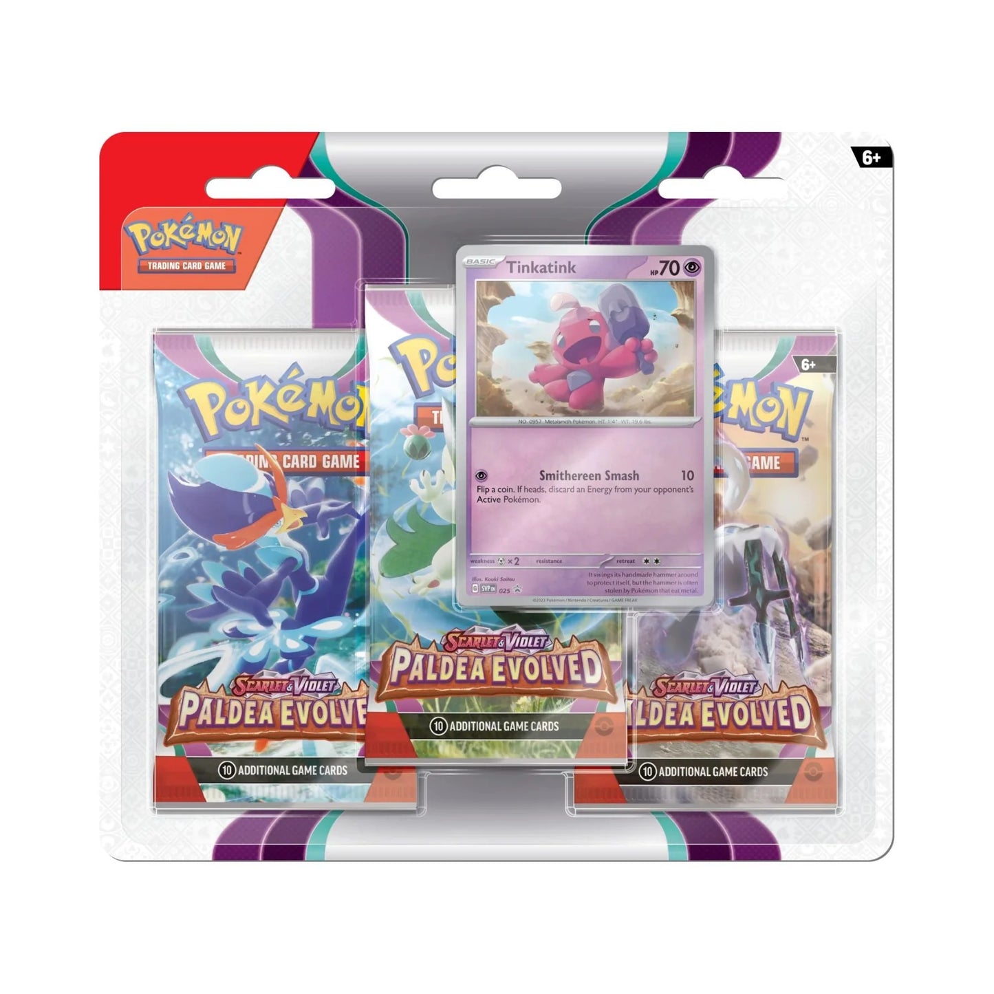 Pokémon Paldea Evolved Blister 3 Sobres con Carta Promo Tinkatink | Scarlet & Violet Pack Especial Oficial