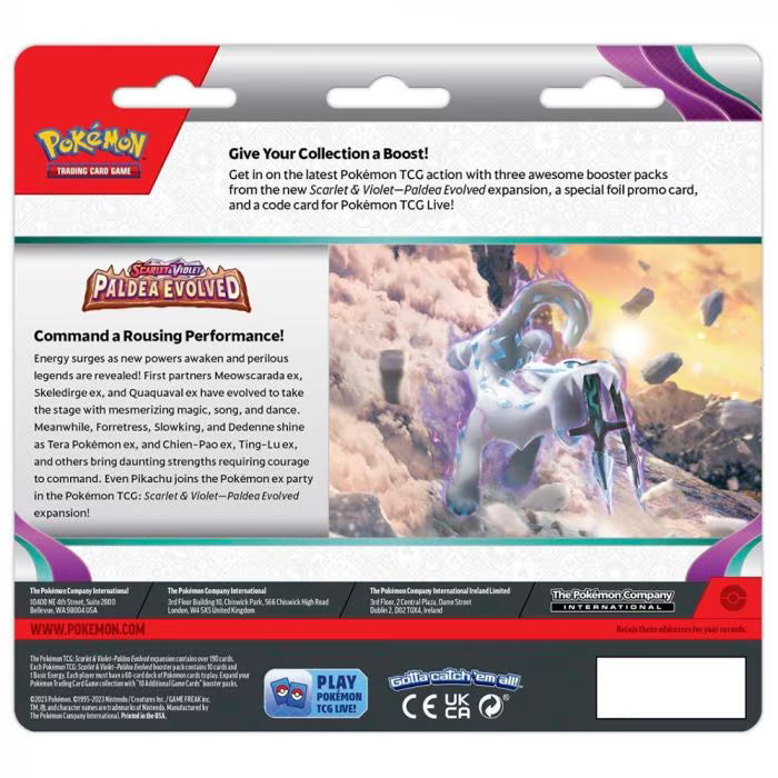 Pokémon Paldea Evolved Blister 3 Sobres con Carta Promo Varoom | Scarlet & Violet Expansión Oficial