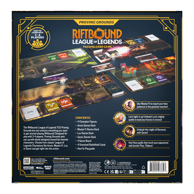 Riftbound Proving Grounds League of Legends  – Juego de Cartas Estratégico para 2 a 4 Jugadores
